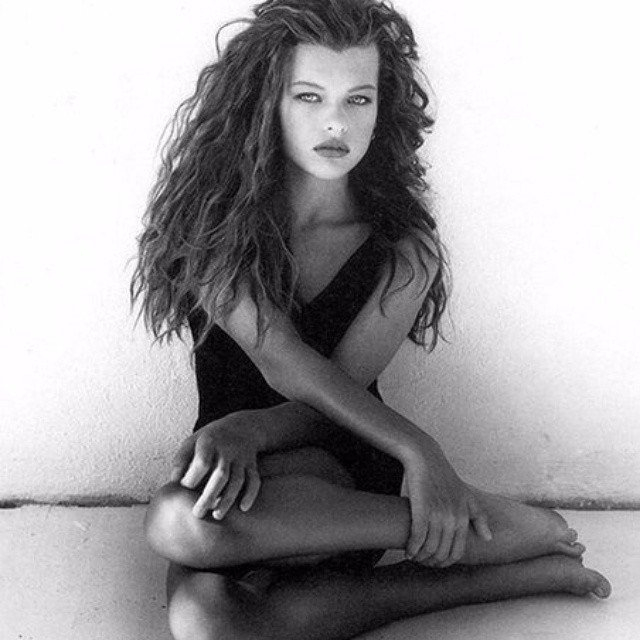 Milla Jovovich at age 14 - The photo, Girls, Retro, Black and white, Film, Milla Jovovich, Repeat