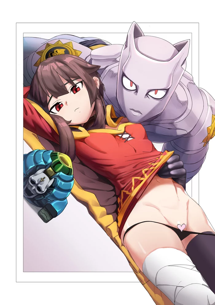 Megumin Queen - NSFW, Konosuba, Megumin, Killer Queen, Jojos bizarre adventure, Anime art, Anime, Crossover