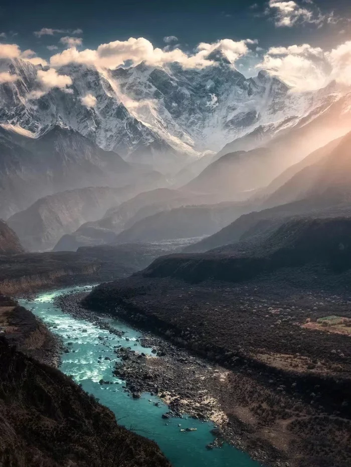Yarlung Zangbo River in Tibet - Nature, beauty of nature, The photo, China, River, The mountains