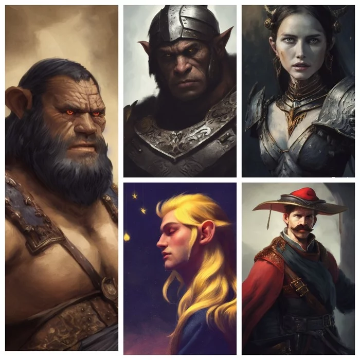 Endless portraits for your favorite RPGs - My, Fantasy, Dungeons & dragons, Neverwinter nights, Pathfinder, Нейронные сети, RPG, Longpost, Midjourney