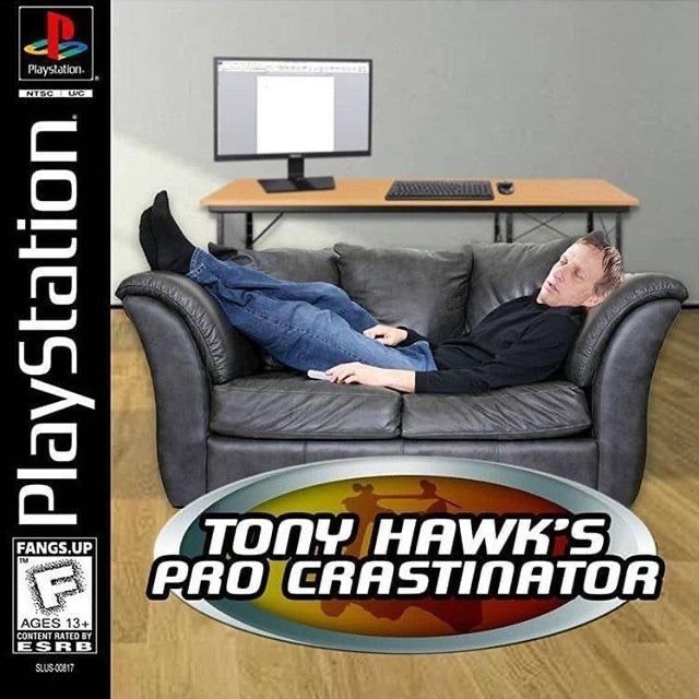 Отлично, наконец-то жизненная игра - Мемы, Игры, Tony Hawk, Повтор, Прокрастинация