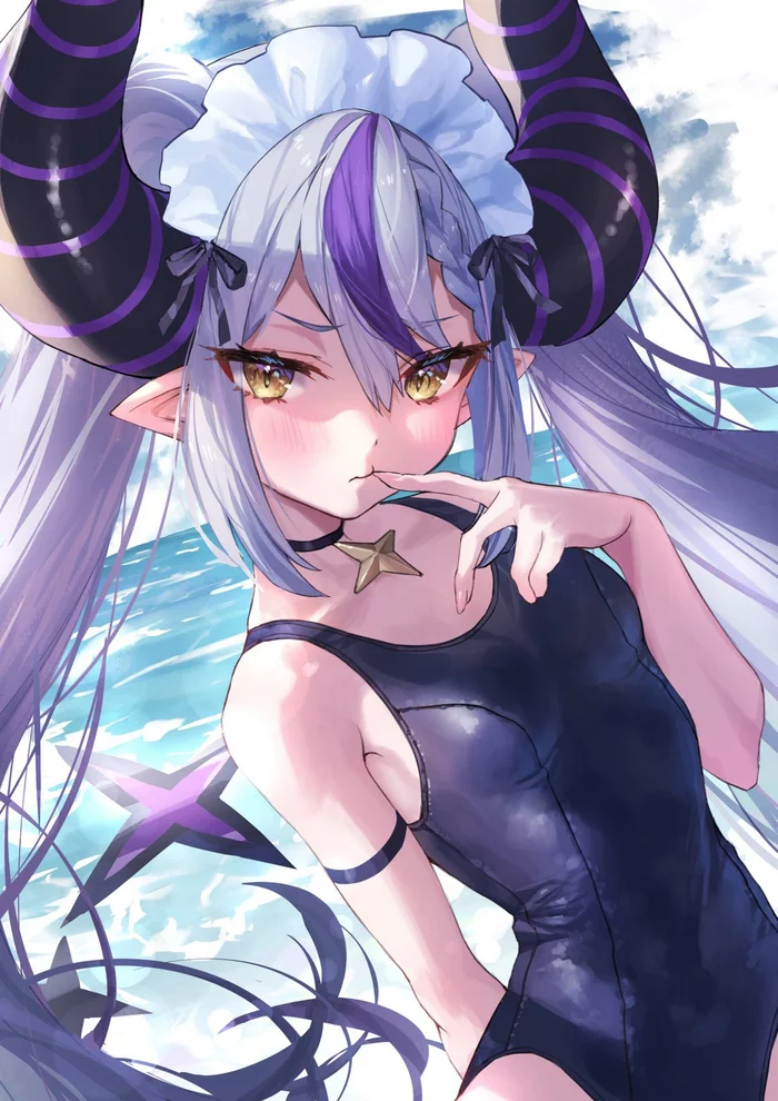 La+ in a Swimsuit - Virtual youtuber, Hololive, Laplus Darkness, Swimsuit, Anime