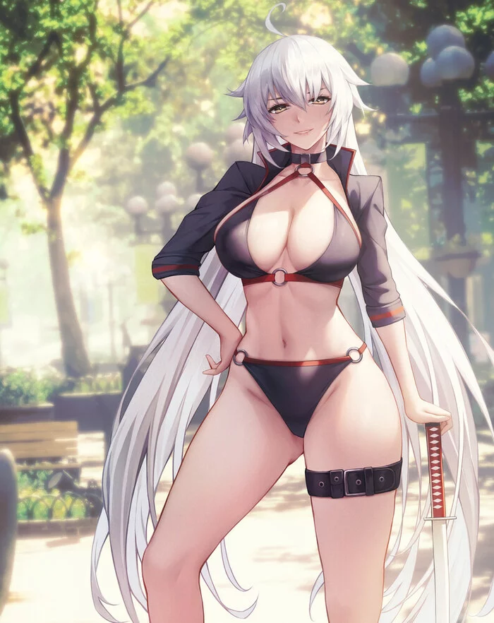 Jeanne Darc Alter - NSFW, Аниме, Anime Art, Арт, Fate, Fate Grand Order, Aztodio, Купальник, Сиськи, Обнаженка, Половые губы, Рисованная эротика, Эротика, Длиннопост