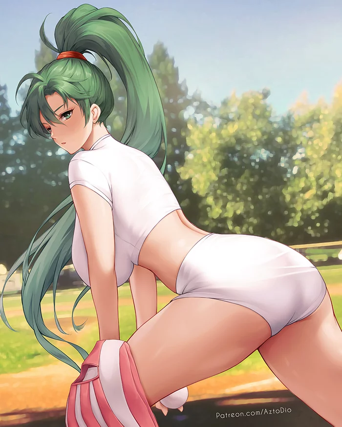 Lyn - NSFW, Аниме, Anime Art, Fire Emblem, Lyn, Aztodio, Попа, Сиськи, Арт, Рисованная эротика, Эротика, Длиннопост