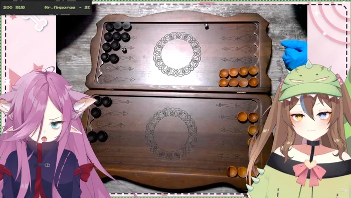 You go to the vitubers to stream, and they play backgammon - My, Anime, Virtual youtuber, Loli, Streamers, Стрим, Youtuber, Backgammon, Anime memes