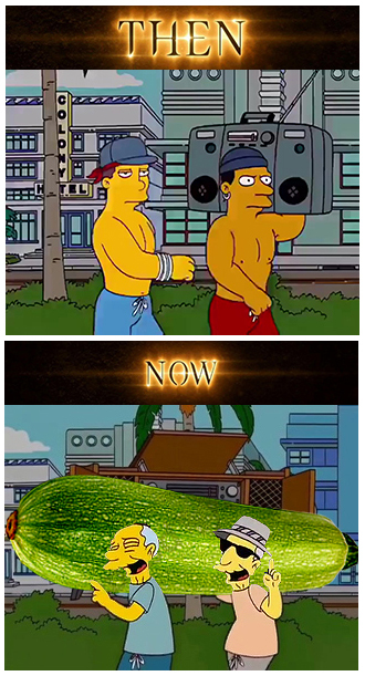 Then and now - My, Images, The photo, Screenshot, Memes, Animated series, Serials, Supernatural, The Simpsons, Boombox, Zucchini, Longpost