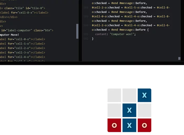 Tic-tac-toe in pure CSS without JavaScript - CSS, Programming, Script