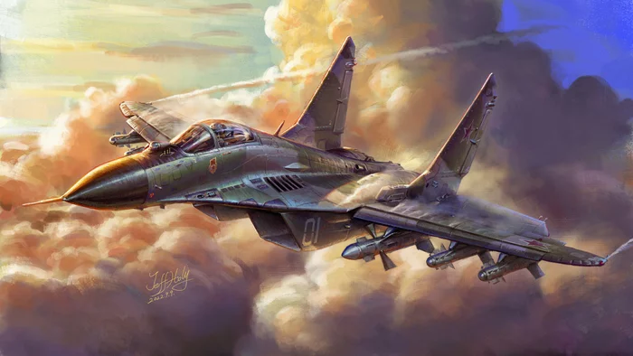 Moment - Jeffbearholy, Art, Drawing, Airplane, Sky, MiG-29, Air force, Army, Fighter