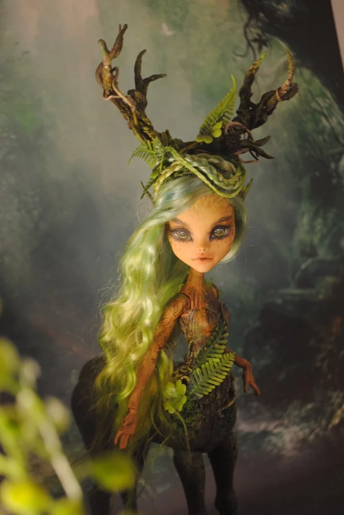 DIY Dryad doll - My, Handmade, Art, Doll, Needlework, Ooak, Deer, Dryad, Forest, Needlework without process, Longpost, Creation