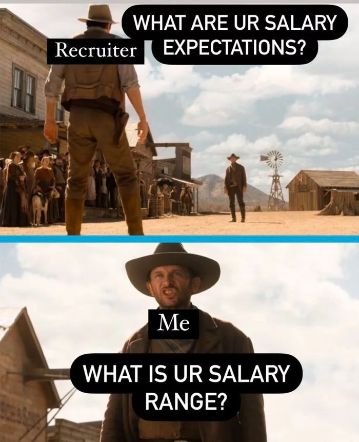 Jobs without a specified salary - IT humor, Vacancies, Hiring, Salary, Picture with text