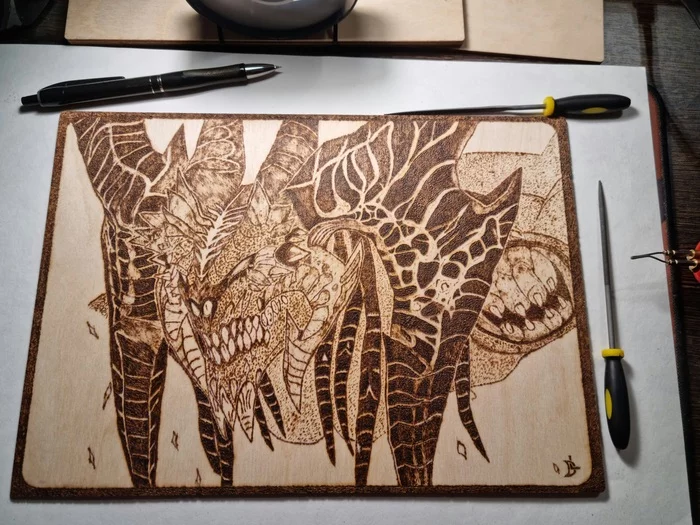 Diablo Pyrography - My, Diablo, Art, Game art, Blizzard, Pyrography, Needlework without process