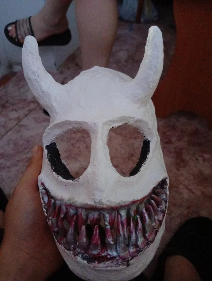 Start of another mask - My, Mask, Gypsum, With your own hands, Cosplay, Demon