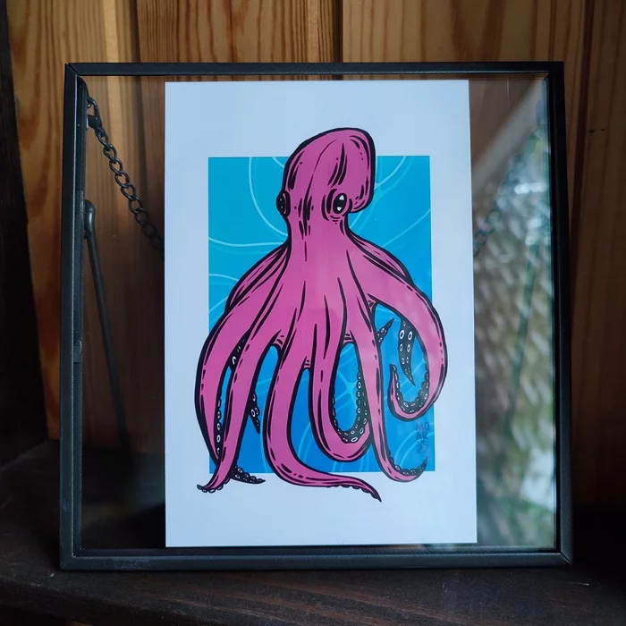 Octopussy - My, Octopus, Drawing, Digital drawing, Digital, MOAR, Mobile photography