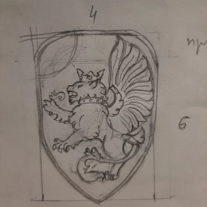 Work on the lion shield - My, Decoration, Needlework with process, Medallion, Warhammer fantasy battles, Artistic casting, Brass, Longpost, Warhammer