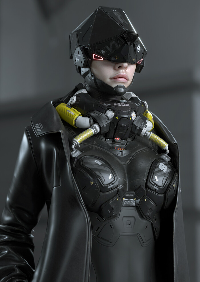 Cyber Girl , ArtStation, , , , 3D, 