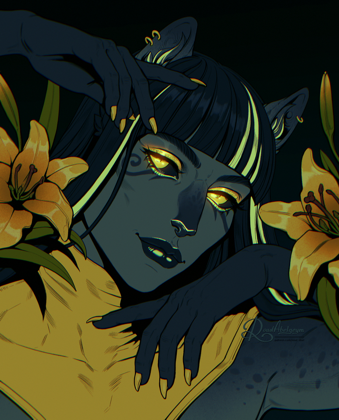 Immortal Golden Lilies  , , Digital, , , Procreate, 