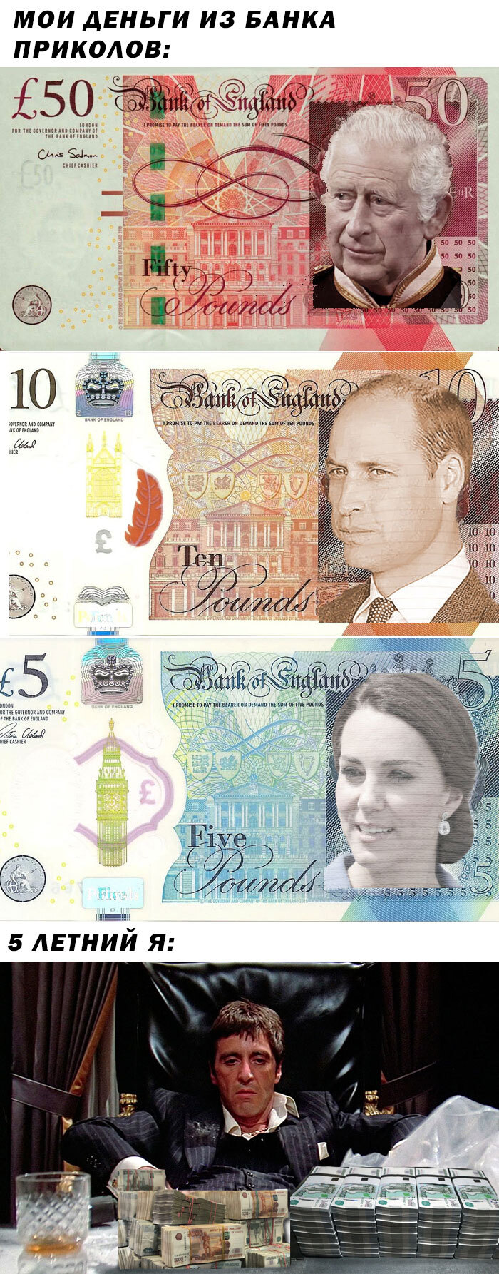 Reply to the post Replacing banknotes with a portrait of Elizabeth II - Currency, Money, Great Britain, Exchange, Death of Elizabeth II, Picture with text, Humor, Reply to post, Longpost, Queen Elizabeth II