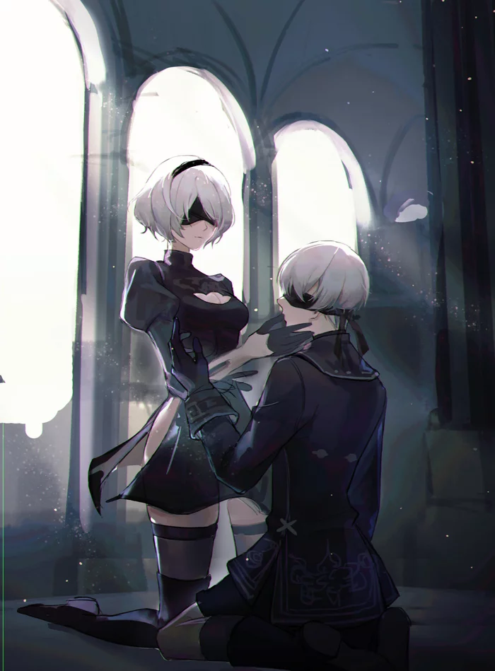 Андроиды - NIER Automata, Yorha unit No 2 type B, Yorha unit no 9 type S, Арт, Игры