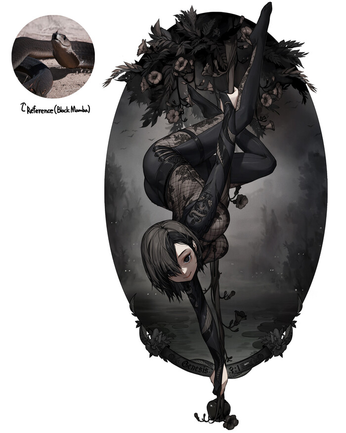 Black mamba , ArtStation, , ,  , , Anime Art
