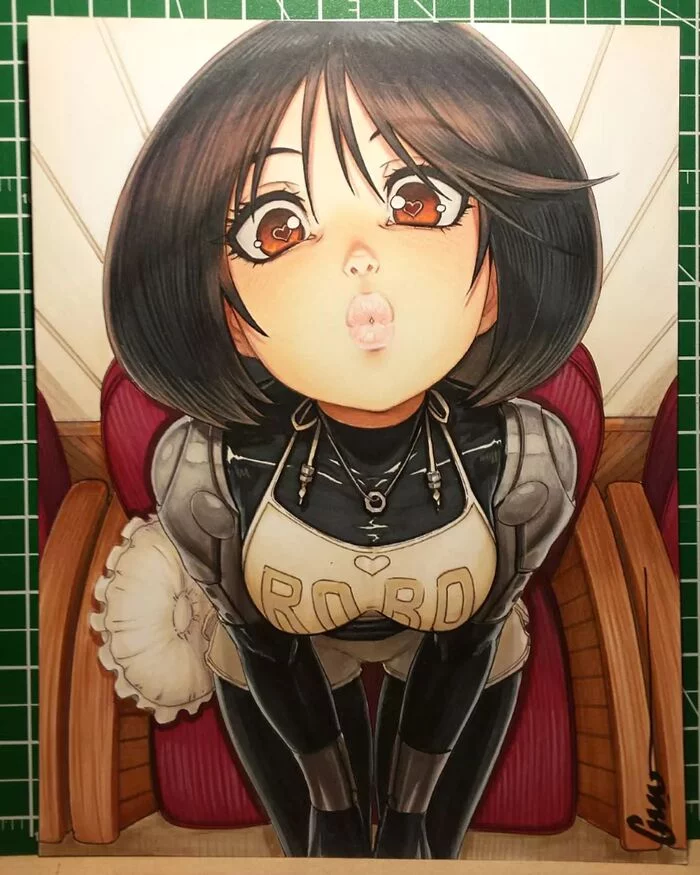 plump lips - Omar Dogan, Art, Anime, Anime art, Alita, Cyborgs, Alita: Battle Angel