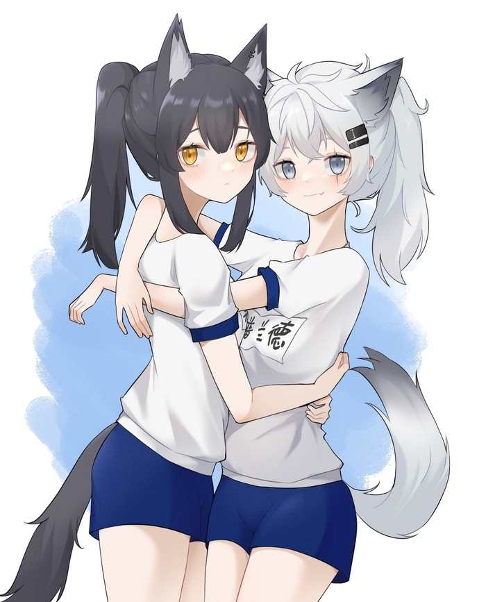 Lappland & Texas Anime Art, , Arknights, Animal Ears, Lappland, Texas (Arknights)