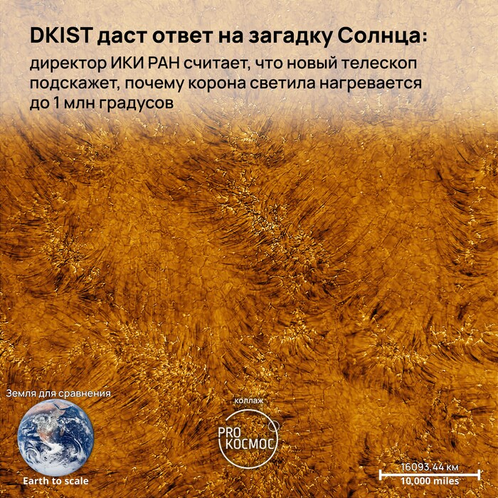 DKIST даст ответ на загадку Солнца: директор ИКИ РАН считает, что новый телескоп подскажет, почему корона нагревается до 1 млн градусов