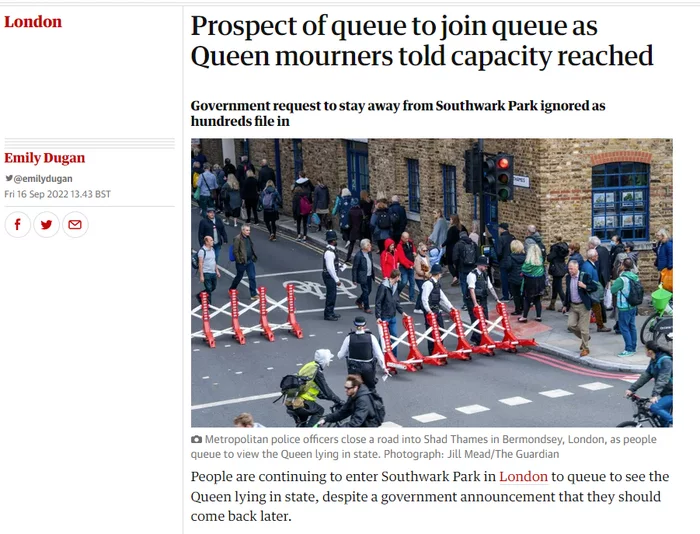 Queue to queue - Great Britain, London, Queen Elizabeth II, Funeral, Video, Youtube, Queue