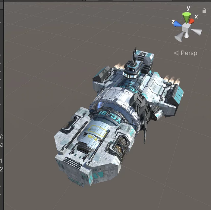 Model ship for the game - My, Development of, Gamedev, Unreal Engine 4, Unity, Longpost, Spaceship