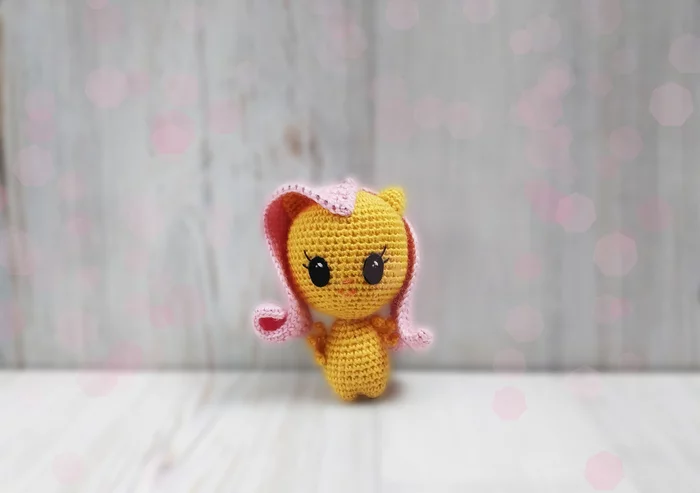 Mini Little Pony - My, Needlework without process, Crochet, With your own hands, Toys, Pony, My little pony, Fluttershy, Keychain, Handmade