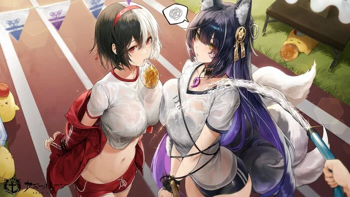 Azurka - NSFW, Anime art, Anime, Musashi, Azur lane, Bruenhilde (Azur Lane)