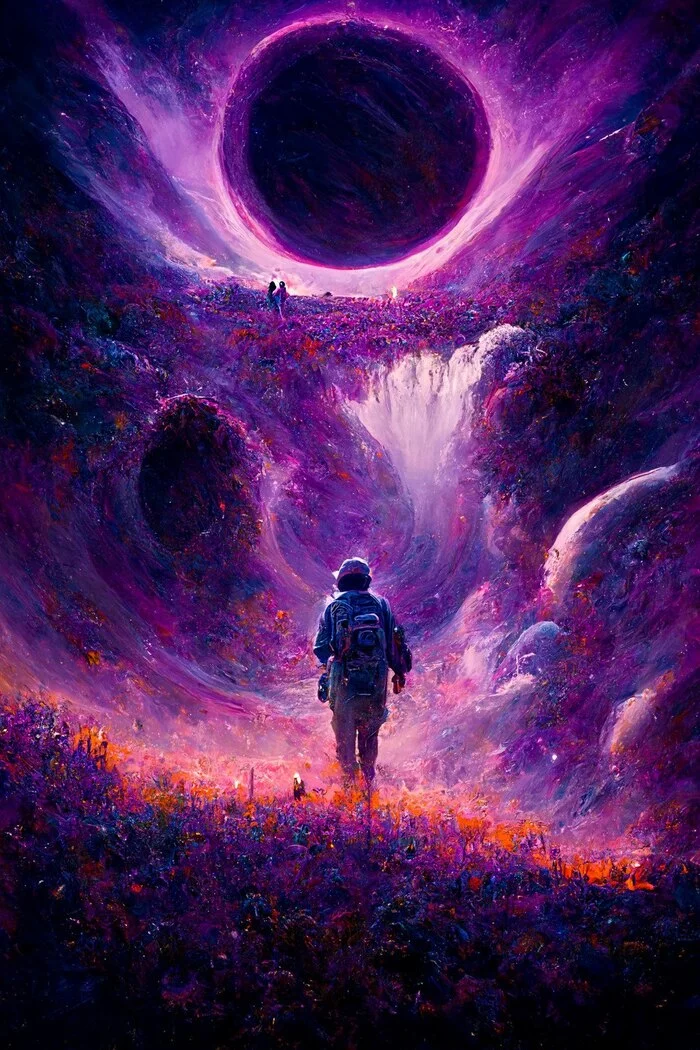 Lucca  landscape painting of man standing in vibrant purple me Lucca landscape painting of man standing in vibrant purple me - Crossposting, Pikabu publish bot, Landscape, Painting, Purple, Person, English language, Without translation