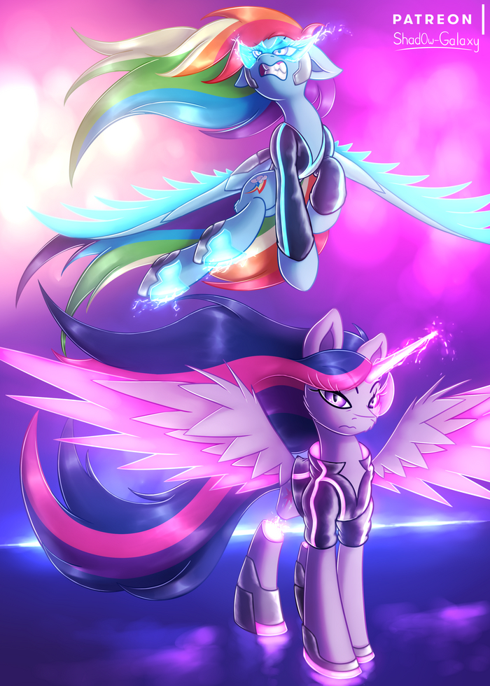    My Little Pony, Ponyart, Twilight Sparkle, Rainbow Dash, Shad0w-galaxy