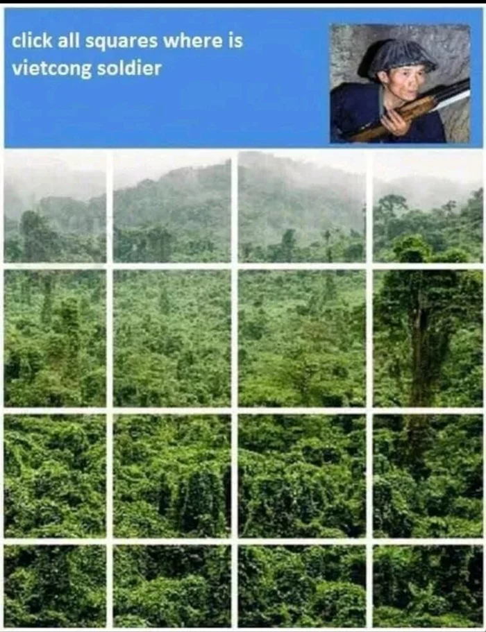 Captcha, select the box where you see the Viet Cong - Humor, Vietnam, The soldiers, Catacombs, Repeat