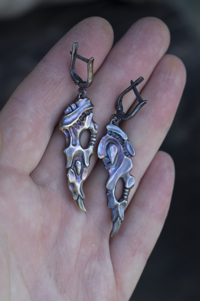 Серьги в стиле постапокалипсис Постапокалипсис, Литье металла, Ручная работа, Длиннопост