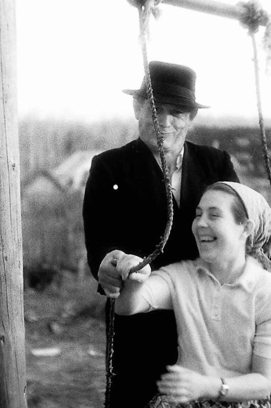 On a swing, 1951 - Old photo, Black and white photo, the USSR, История России, 50th, History of the USSR