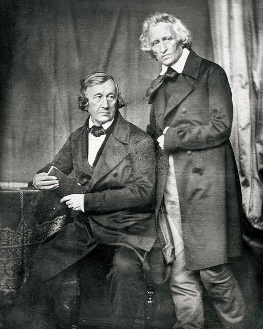 The Brothers Grimm in 1847 - Old photo, The brothers grimm, Black and white photo