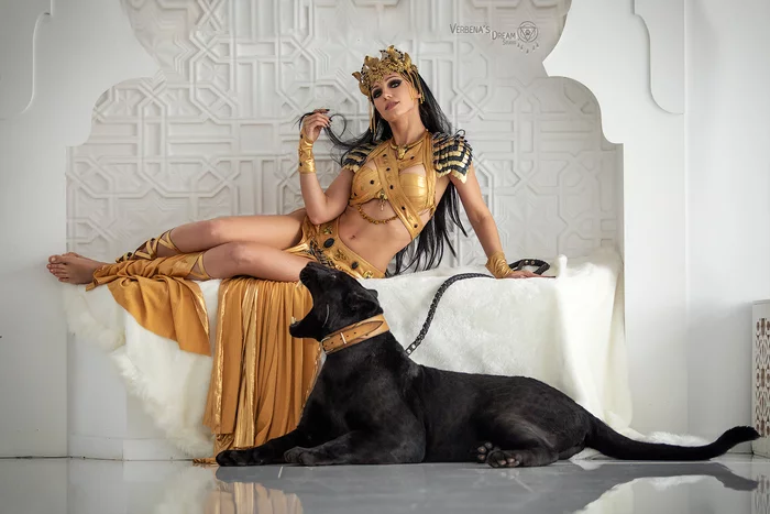 Cleopatra by Daria Lefler - Egypt, Ancient Egypt, Cleopatra, Nefertiti, Queen, Panther, Original, Cosplay, Daria Lefler, Bastet, Video, Soundless, Longpost, The Egyptian Queen, Black Panther, Jaguar, Big cats, The photo, PHOTOSESSION