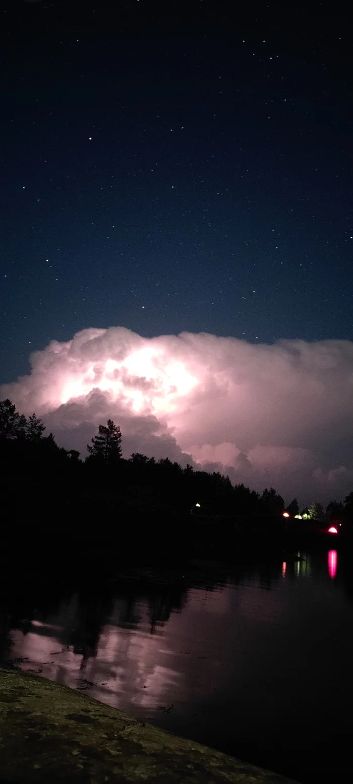 Reply to the post A little more yesterday's space - My, The photo, Night, Travels, Карелия, Lightning, Reply to post, Longpost, Tent
