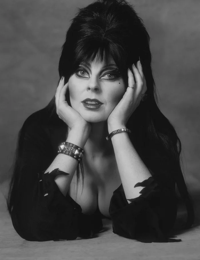 Elvira Mistress of Darkness - Girls, Brunette, Elvira mistress of darkness, Longpost, Actors and actresses, Black and white photo