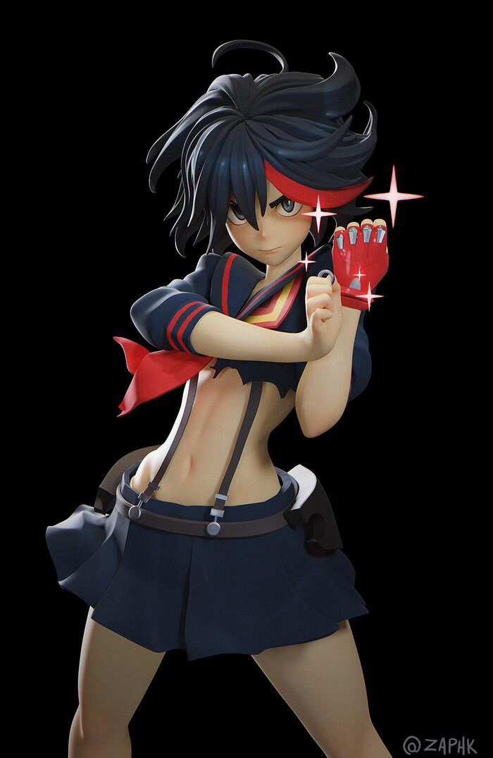 Ryuko Matoi , ArtStation, , Kill la Kill, Matoi Ryuuko, 3D, Anime Art, 