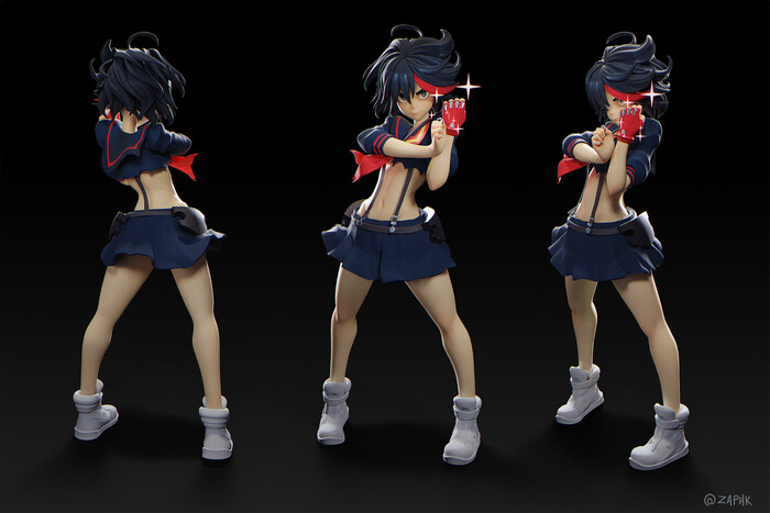 Ryuko Matoi , ArtStation, , Kill la Kill, Matoi Ryuuko, 3D, Anime Art, 