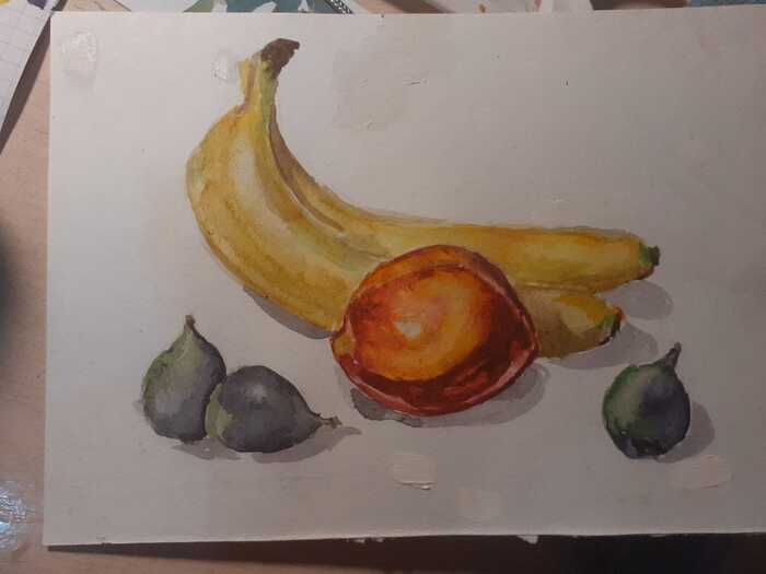 My daughter is studying to be an artist. First work in watercolor - Childhood, Painting, Nuts and bolts
