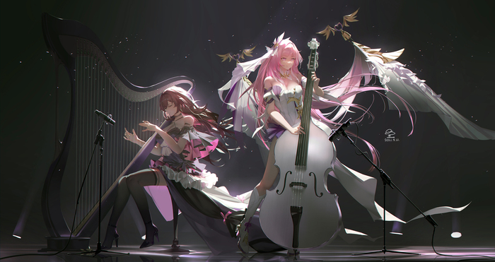 Art Celestial Band , Anime Art, Original Character, Honkai Impact, Elysia, Eden (Honkai Impact)
