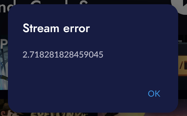 Пойманное исключение в переменной `e`