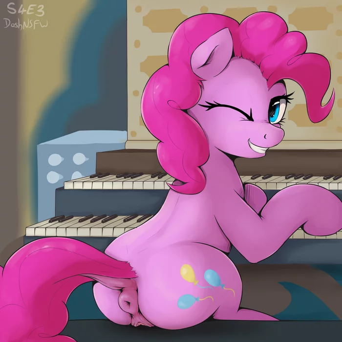 Розовый намек - NSFW, My Little Pony, PonyArt, MLP Explicit, Pinkie Pie, Dosh, MLP anatomically correct