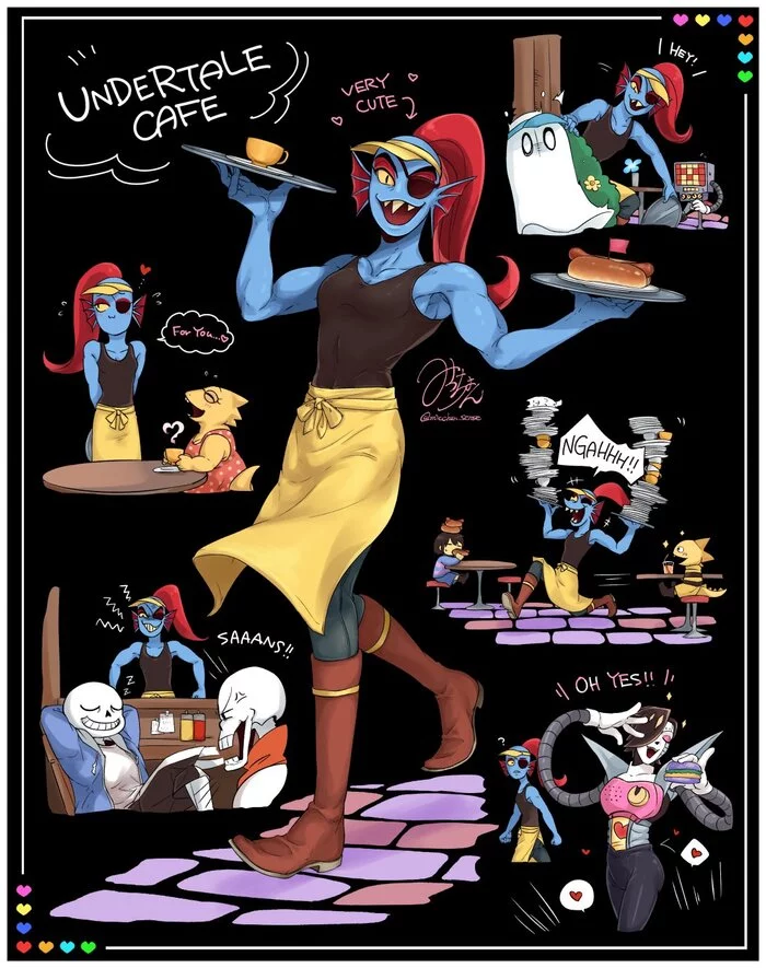 Collection of art in honor of the seventh anniversary of the game - Undertale, Art, Alltogether, Games, Frisk, Chara, Asriel, Toriel, Papyrus, Sans, Undyne, Alphys, W D Gaster, Muffet, Mettaton, Napstablook, Monster Kid, Video, Youtube, Longpost, Asgore