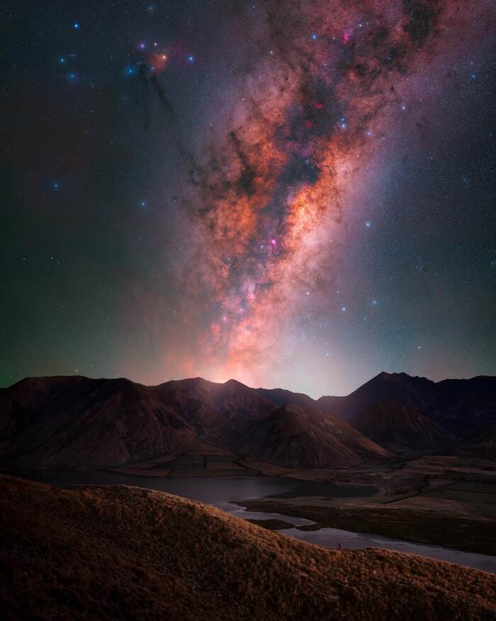 Вид на Млечный Путь с Пик-Хилл, Новая Зеландия