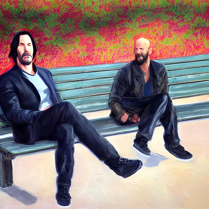 Keanu and Statham are sitting on a bench - Нейронные сети, Artificial Intelligence, Keanu Reeves, Jason Statham
