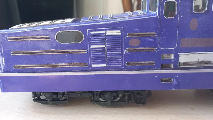 Paper model of the Soviet Shunting Industrial Electric Locomotive VL41 on a scale of 1:43 Part 3 - My, Hobby, Papercraft, Electric locomotive, Longpost