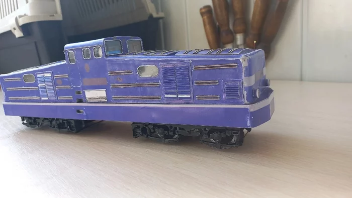 Paper model of the Soviet Shunting Industrial Electric Locomotive VL41 on a scale of 1:43 Part 3 - My, Hobby, Papercraft, Electric locomotive, Longpost
